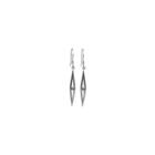 Zirconmania Women's Zirconite Sterling Drop Earrings With Open Polished Spike - Rhodium,