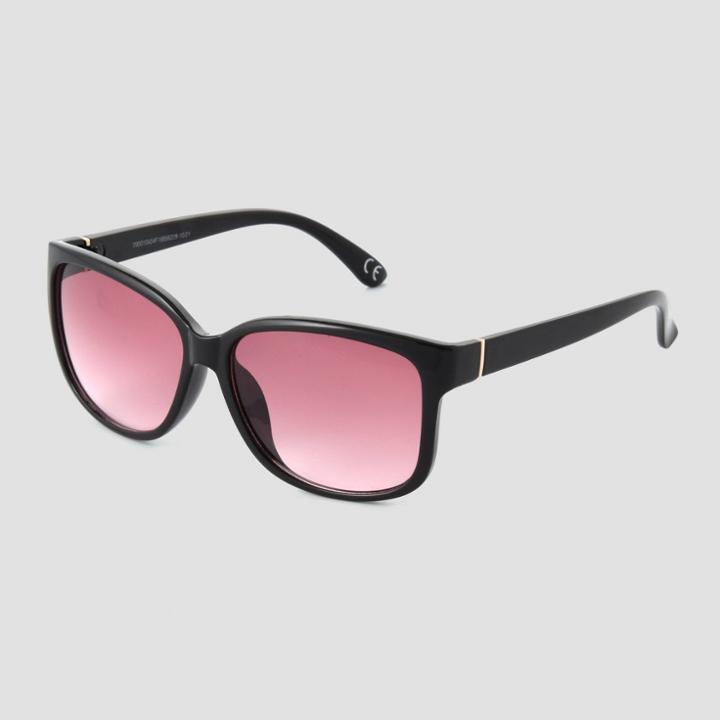 Women's Crystal Square Sunglasses With Gradient Lenses - Universal Thread Black