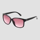 Women's Crystal Square Sunglasses With Gradient Lenses - Universal Thread Black