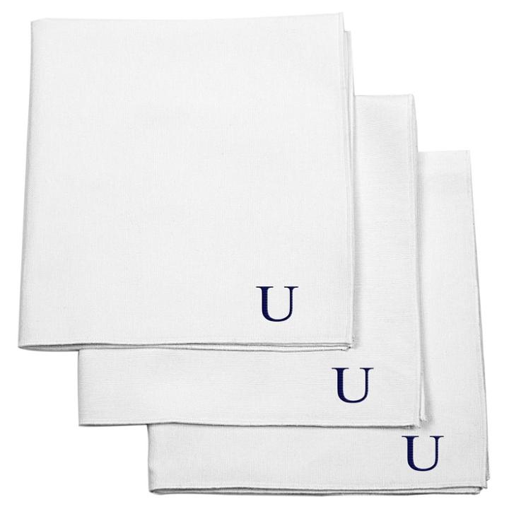 Target Monogram Groomsmen Gift Handkerchief Set - U, White - U