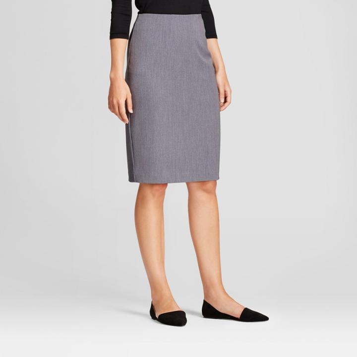 Target Women's Bi-stretch Twill Pencil Skirt - A New Day Heather Gray