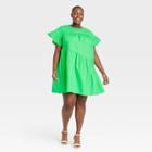 Women's Plus Size Ruffle Short Sleeve Dress - Who What Wear Green