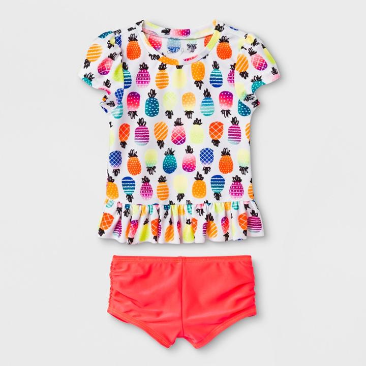 Petitebaby Girls' 2pc Short Sleeve Rash Guard Set - Cat & Jack Pink