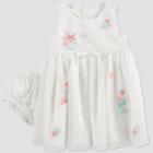 Baby Girls' Easter Dressy Tulle Dress With Flowers - Just One You Made By Carter's White