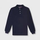 French Toast Boys' Long Sleeve Pique Uniform Polo Shirt - Navy L, Boy's, Size: