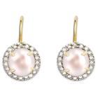 Target Freshwater Pearl And Diamond Accent Leverback Earrings Gold Plated (ij-i2-i3) (june), Girl's,