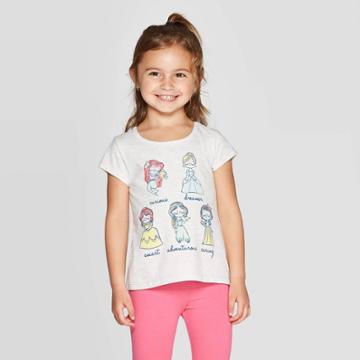 Toddler Girls' Disney Princess Group Traits T-shirt - Gray