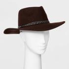 Women's Felt Wide Brim Fedora Boater Hat - Universal Thread Brown, Women's,