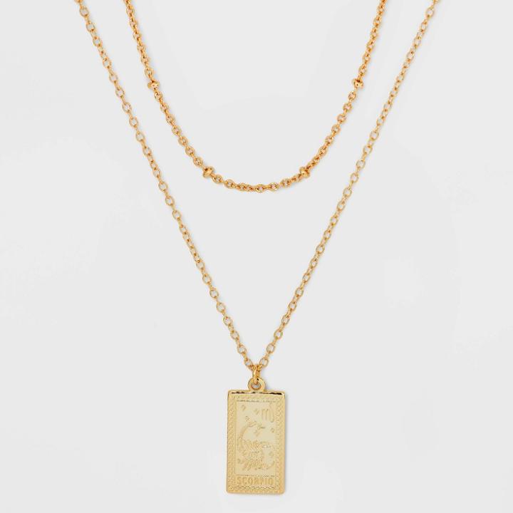 No Brand 14k Gold Dipped 'scorpio' Pendant Necklace - Gold