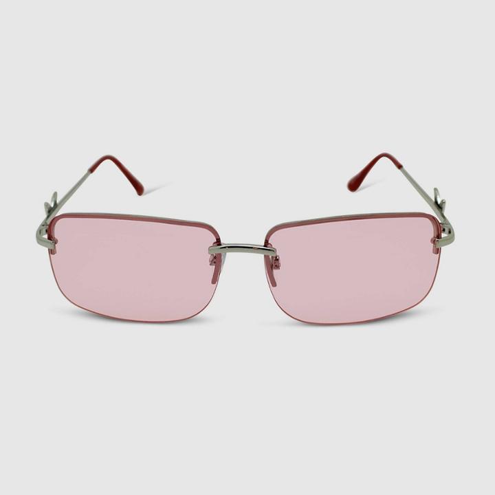 Women's Rimless Rectangle Sunglasses - Wild Fable Pink