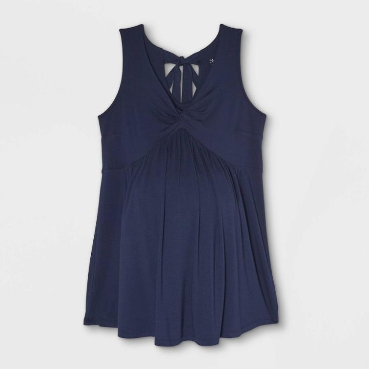 Maternity Sleeveless Tie Back Blouse - Isabel Maternity By Ingrid & Isabel Navy