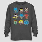 Boys' Justice League Team Up Long Sleeve Graphic T-shirt - Charcoal Gray