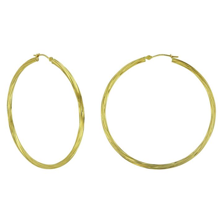 Distributed By Target Women's Gold Plated Twisted Hoop,