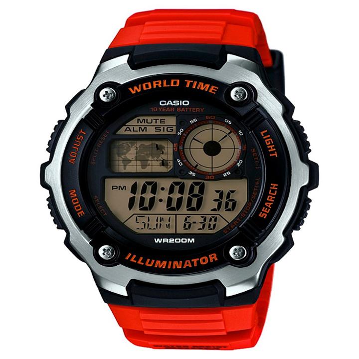 Casio Men's Performance Stainless Steel Wristwatch - Orange,