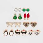 Girls' 9pk Christmas Themed Earring Set - Cat & Jack , One Color