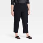 Women's Plus Size Straight Trousers - Ava & Viv Black