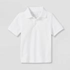 Toddler Boys' Pique Stain Release Uniform Polo Shirt - Cat & Jack White