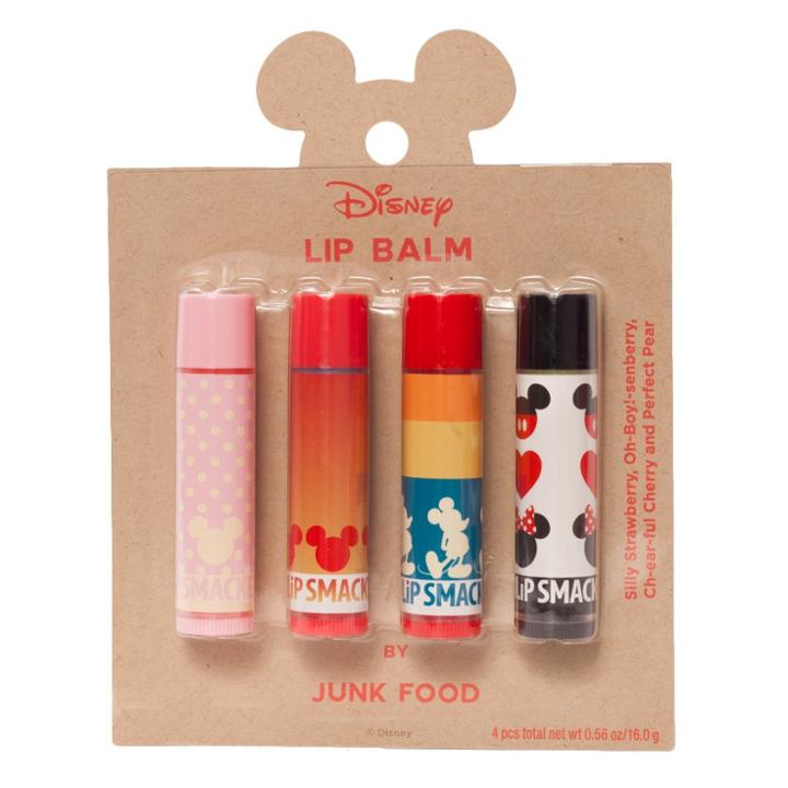 Junk Food Disney Mickey Mouse & Friends Mickey Mouse 4 Pc Lip Balm Set 81244made By Lip Smacker - 0.14oz, Clear