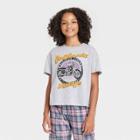 Girls' Boxy Cropped Graphic T-shirt - Art Class Gray