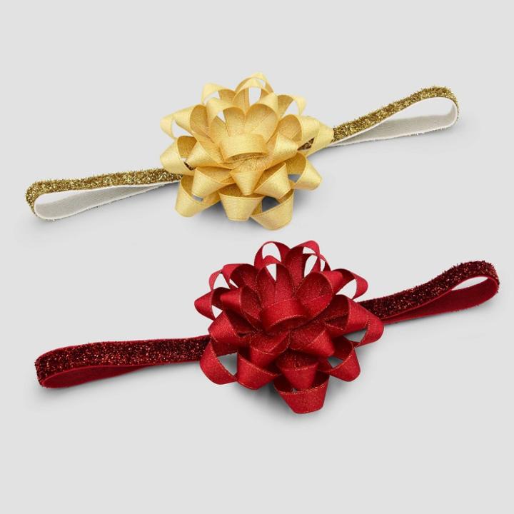 Baby Girls' 2pk Bow Headbands - Just One You Made By Carter's, Red