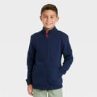 Boys' Full Zip Quilted Mockneck Sweatshirt - Cat & Jack Navy