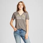 Women's Short Sleeve Feelin' Fine Destructed Graphic T-shirt - Fifth Sun (juniors') Charcoal