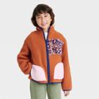 Girls' Zip-up Sherpa Jacket - Cat & Jack Orange
