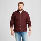 Men's Big & Tall Slim Fit Button-down Work Shirt - Goodfellow & Co Burgundy (red)