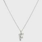 Silver Plated Cubic Zirconia 'f' Pendant Necklace - A New Day