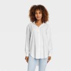 Women's Long Sleeve Button-down Shirt - Knox Rose White