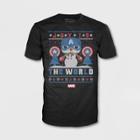 Funko Boys' Marvel Captain America 'joy To The World' Holiday Short Sleeve Graphic T-shirt - Black