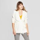 Women's Belted Open Layering Cardigan Sweater - A New Day Cream (ivory)