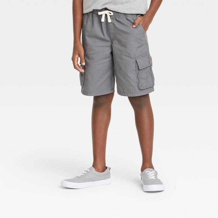 Boys' Pull-on Cargo Shorts - Cat & Jack Charcoal Gray