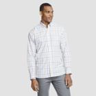 Men's Plaid Slim Fit Long Sleeve Never Tuck Button-down Shirt - Van Heusen Gray