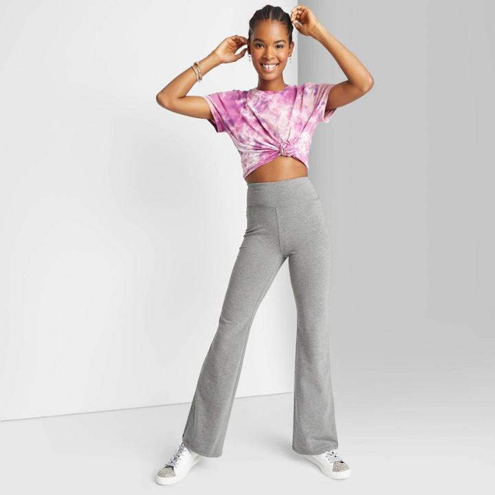 Women's High-waisted Flare Yoga Pants - Wild Fable Gray