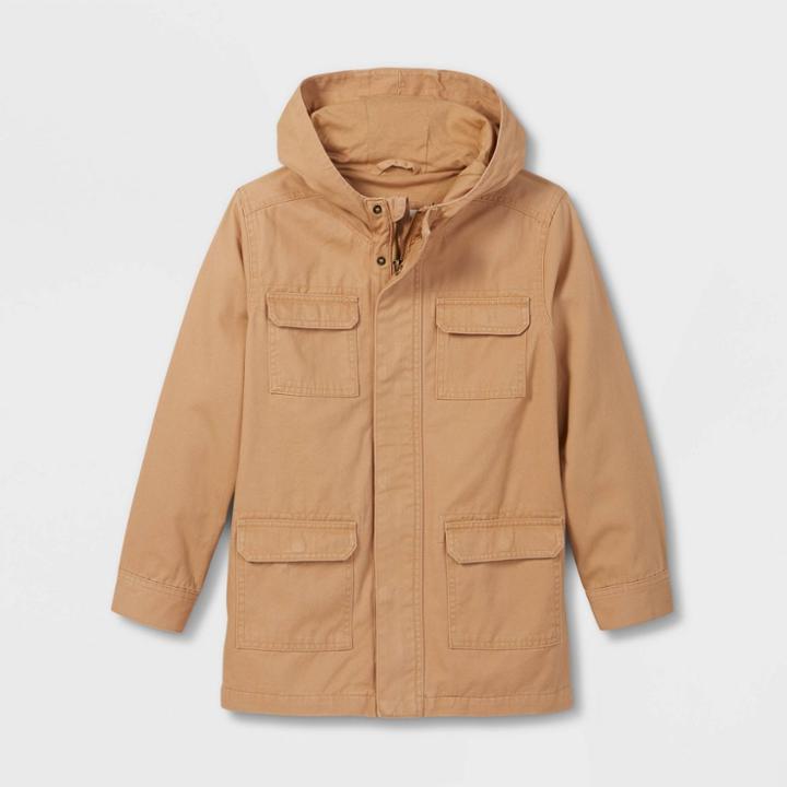 Boys' Twill Military Jacket - Cat & Jack Beige