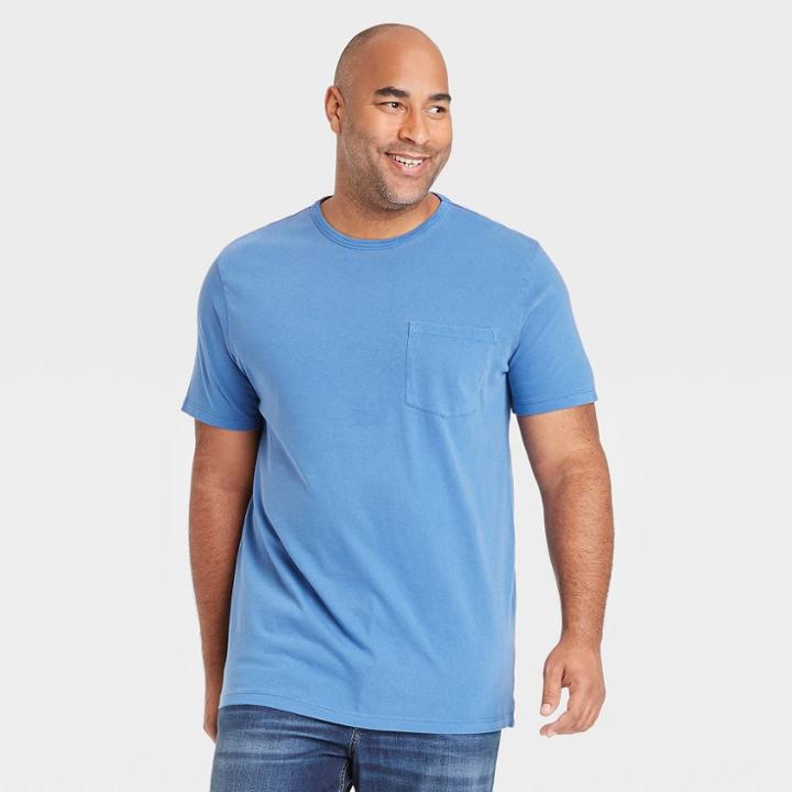 Men's Tall Standard Fit Short Sleeve Crewneck T-shirt - Goodfellow & Co Blue