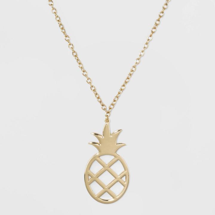 Sugarfix By Baublebar Gilded Pineapple Pendant Necklace - Gold, Girl's