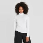 Women's Essential Mock Turtleneck Pullover Sweater - Prologue White