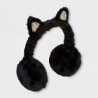Girls' Faux Fur Sequins Earmuffs - Cat & Jack Black
