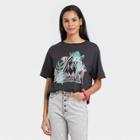 Women's Def Leppard Floral Print Short Sleeve Graphic T-shirt - Vintage Black