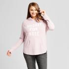 Women's Plus Size Hooray For Rose Graphic Hoodie Sweatshirt - Grayson Threads Pink