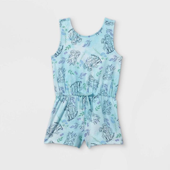 Girls' Disney Frozen Sisters Romper - Blue