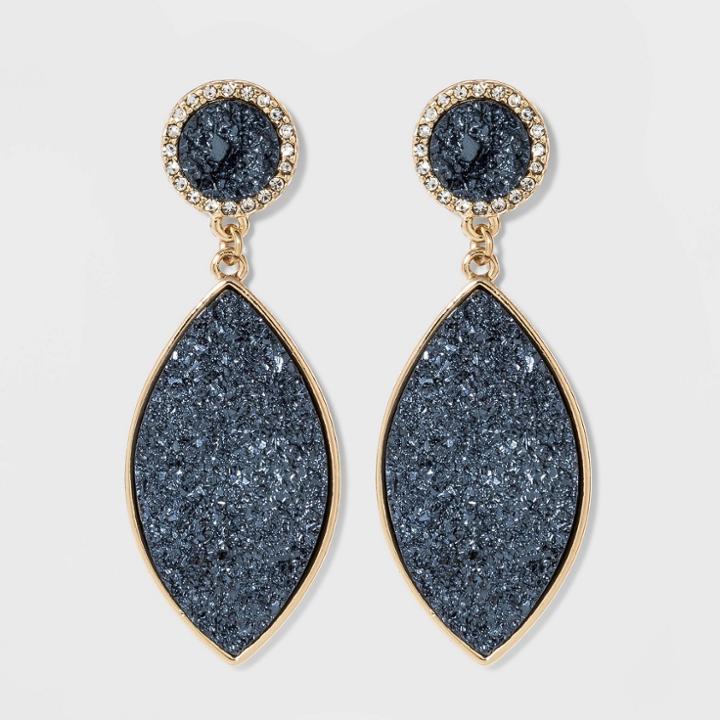 Sugarfix By Baublebar Teardrop Druzy Earrings - Navy, Women's, Blue