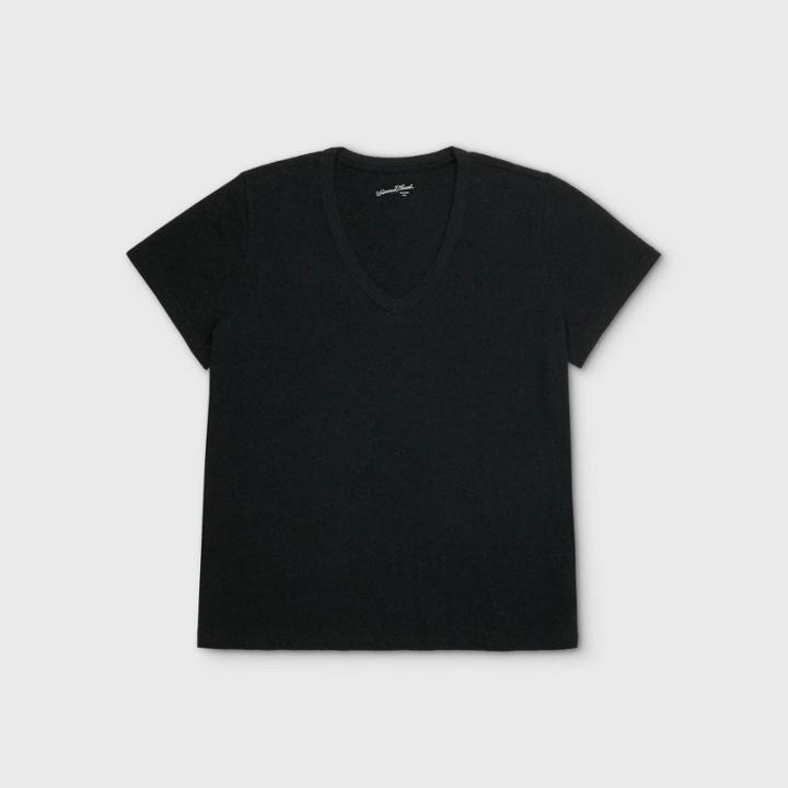 Women's Plus Size Short Sleeve V-neck T-shirt - Universal Thread Black 2x, Women's,