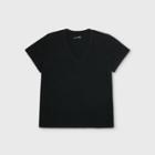 Women's Plus Size Short Sleeve V-neck T-shirt - Universal Thread Black 2x, Women's,