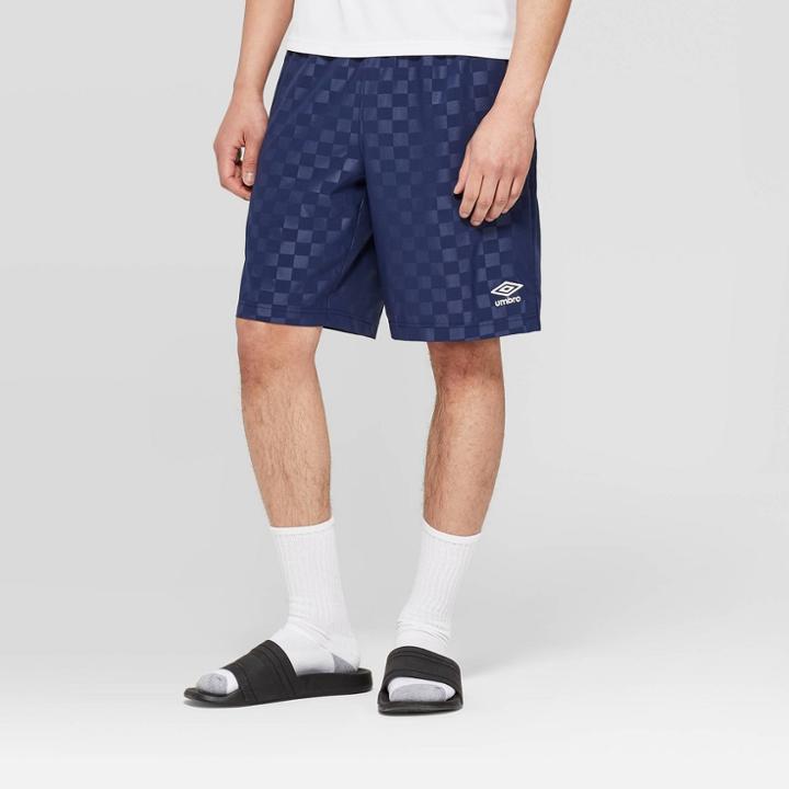 Umbro Men's Soccer Checkerboard Shorts - C9 Champion Medieval Blue