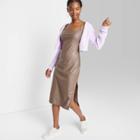 Women's Faux Leather Slip Dress - Wild Fable Dark Taupe