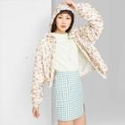 Women's Floral Print Zip-up Windbreaker Jacket - Wild Fable Ivory Xs, Women's, Beige