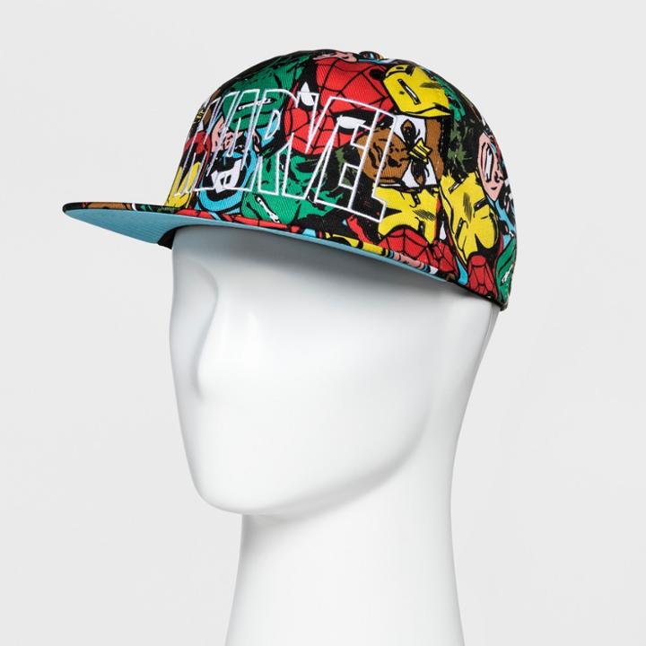Marvel Men's Flat Brim Hat - Multi One Size,